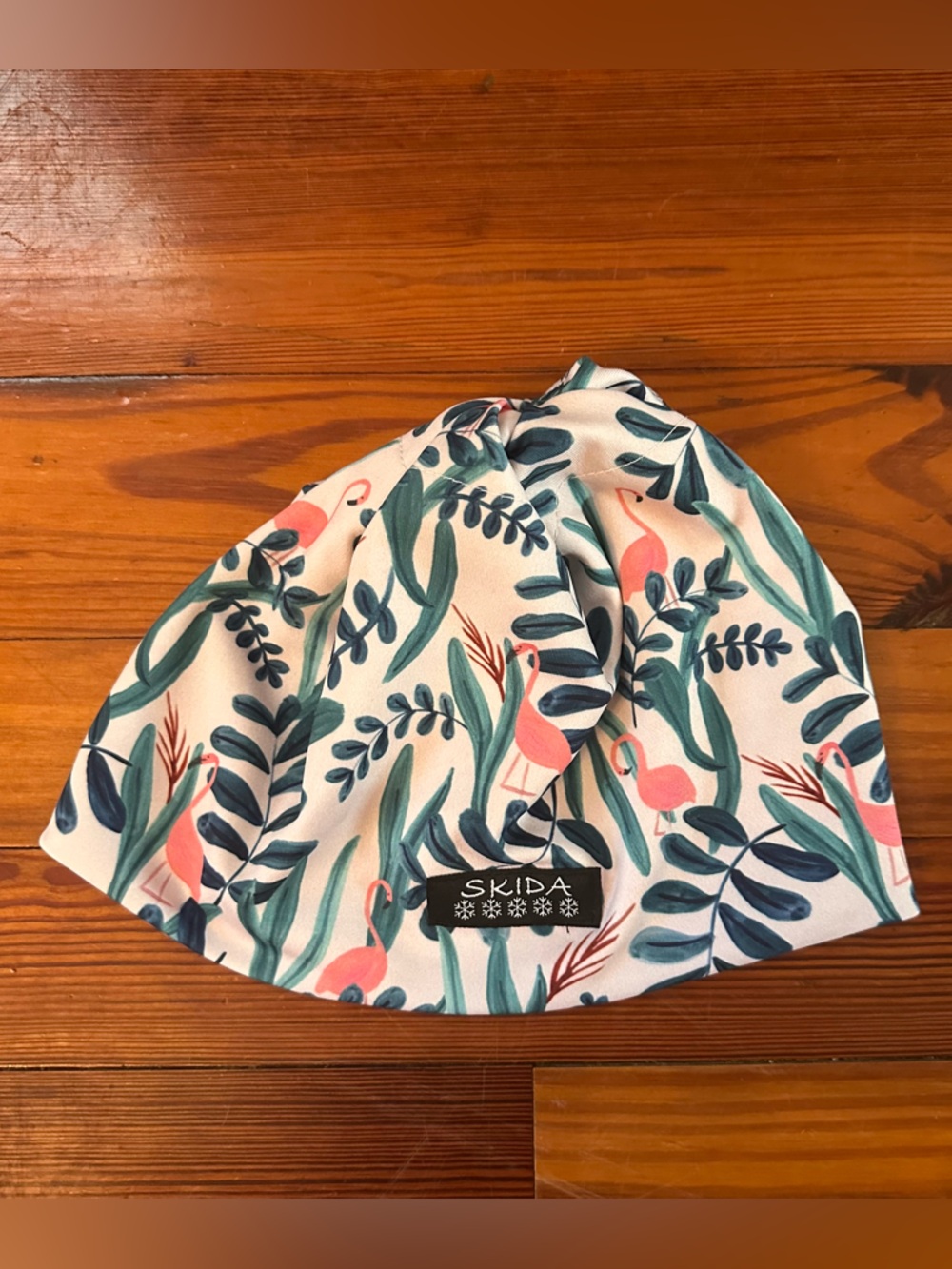 Skida Kids' Flamingo Print Beanie - Pink & Green